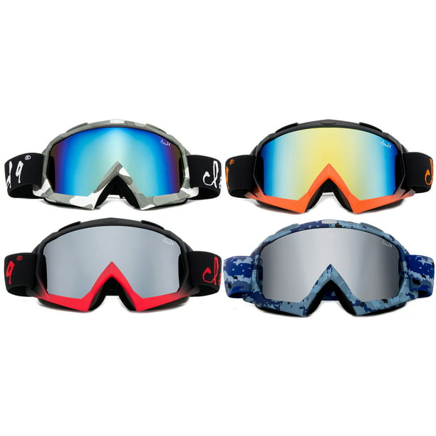Ski Goggles Adult Anti-Fog Orange CA And PC Double Lens Pink Frame Snow Goggles